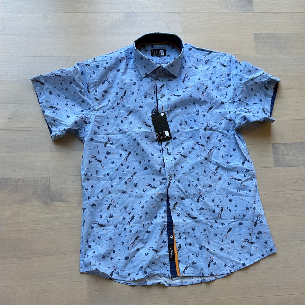 NWT The Humble Man scuba print shirt